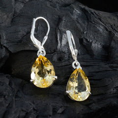 Marie Yellow Featherlight Solitaire Dangle Earring