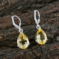 Marie Yellow Featherlight Solitaire Dangle Earring