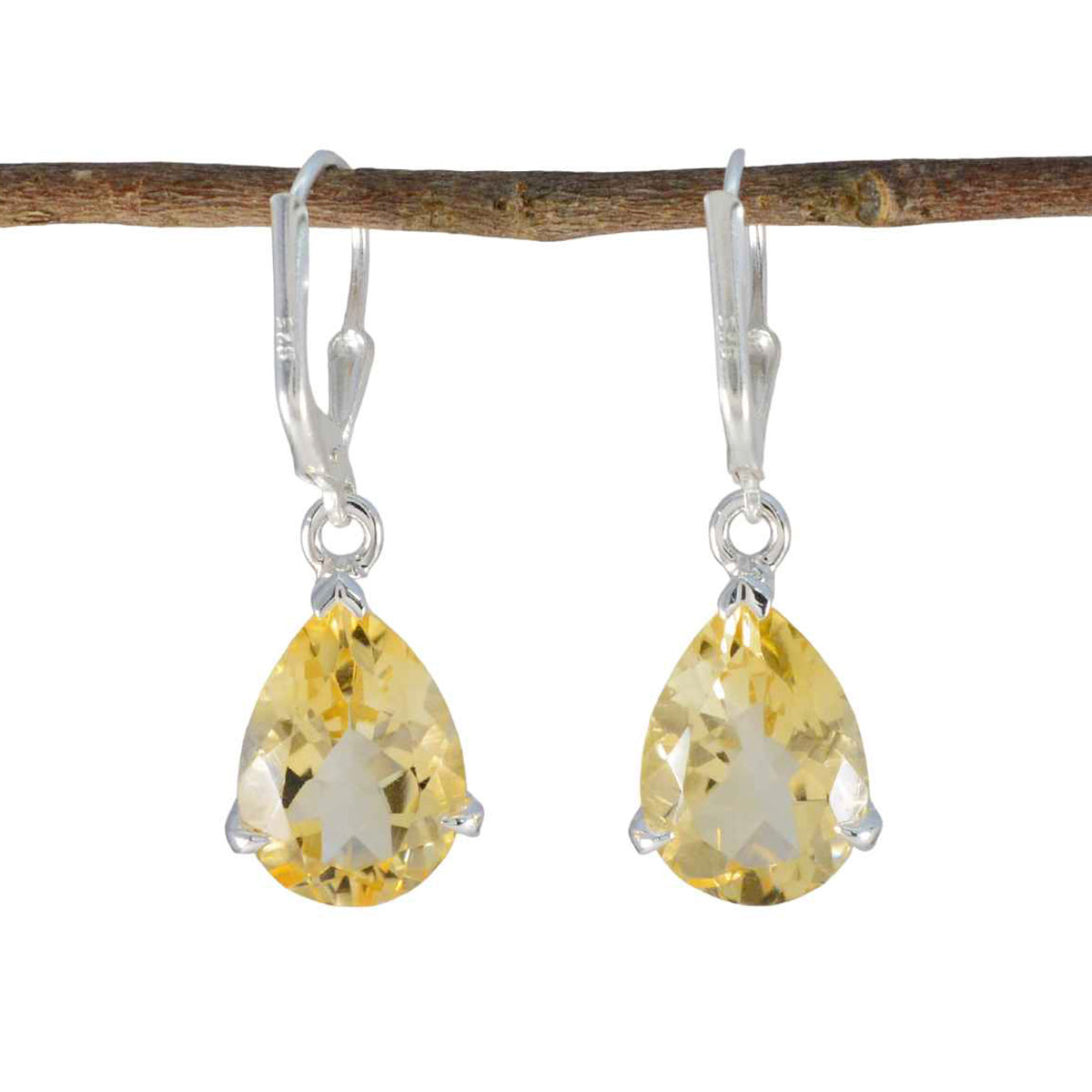 Marie Yellow Featherlight Solitaire Dangle Earring