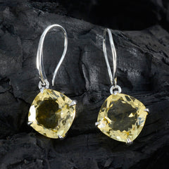 Mathilde Yellow Edgy Solitaire Dangle Earring