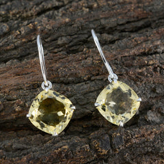 Mathilde Yellow Edgy Solitaire Dangle Earring