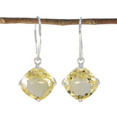 Mathilde Yellow Edgy Solitaire Dangle Earring