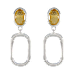 Maya Yellow Tiny Solitaire Stud Earring Citrine Yellow Stud