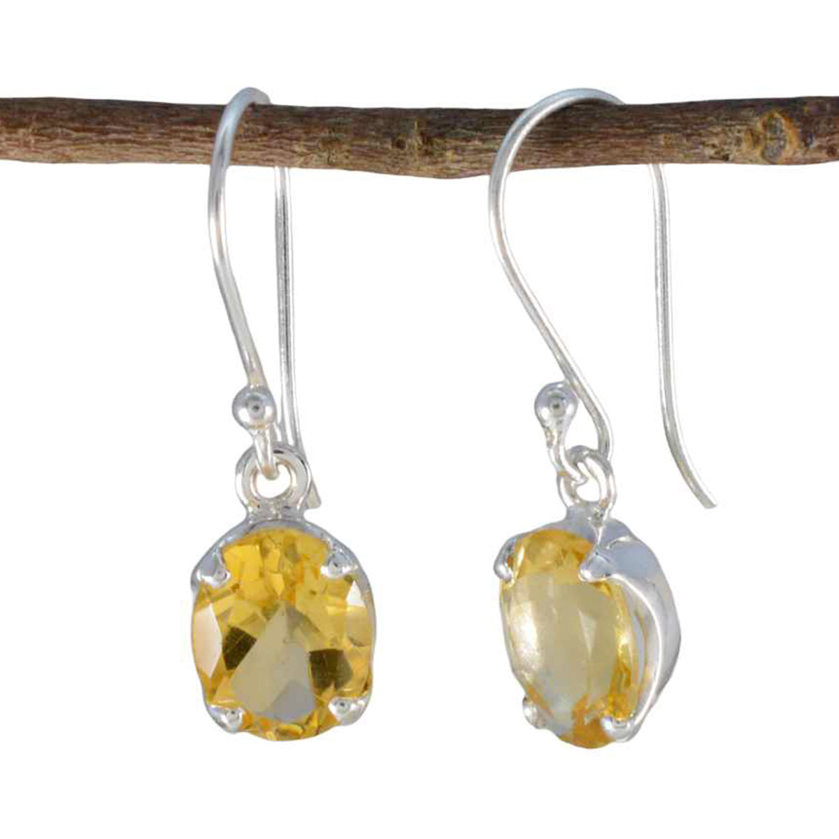 Mia Yellow Delicate Solitaire Dangle Earring Citrine Yellow Dangle