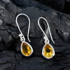 Aiko Yellow Dainty Solitaire Dangle Earring