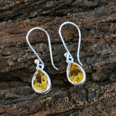 Aiko Yellow Dainty Solitaire Dangle Earring