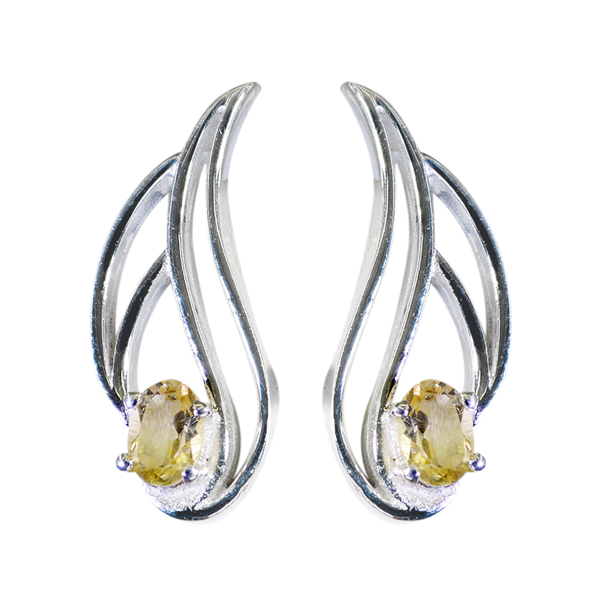 Mila Yellow Featherlight Solitaire Stud Earring Citrine Yellow Stud