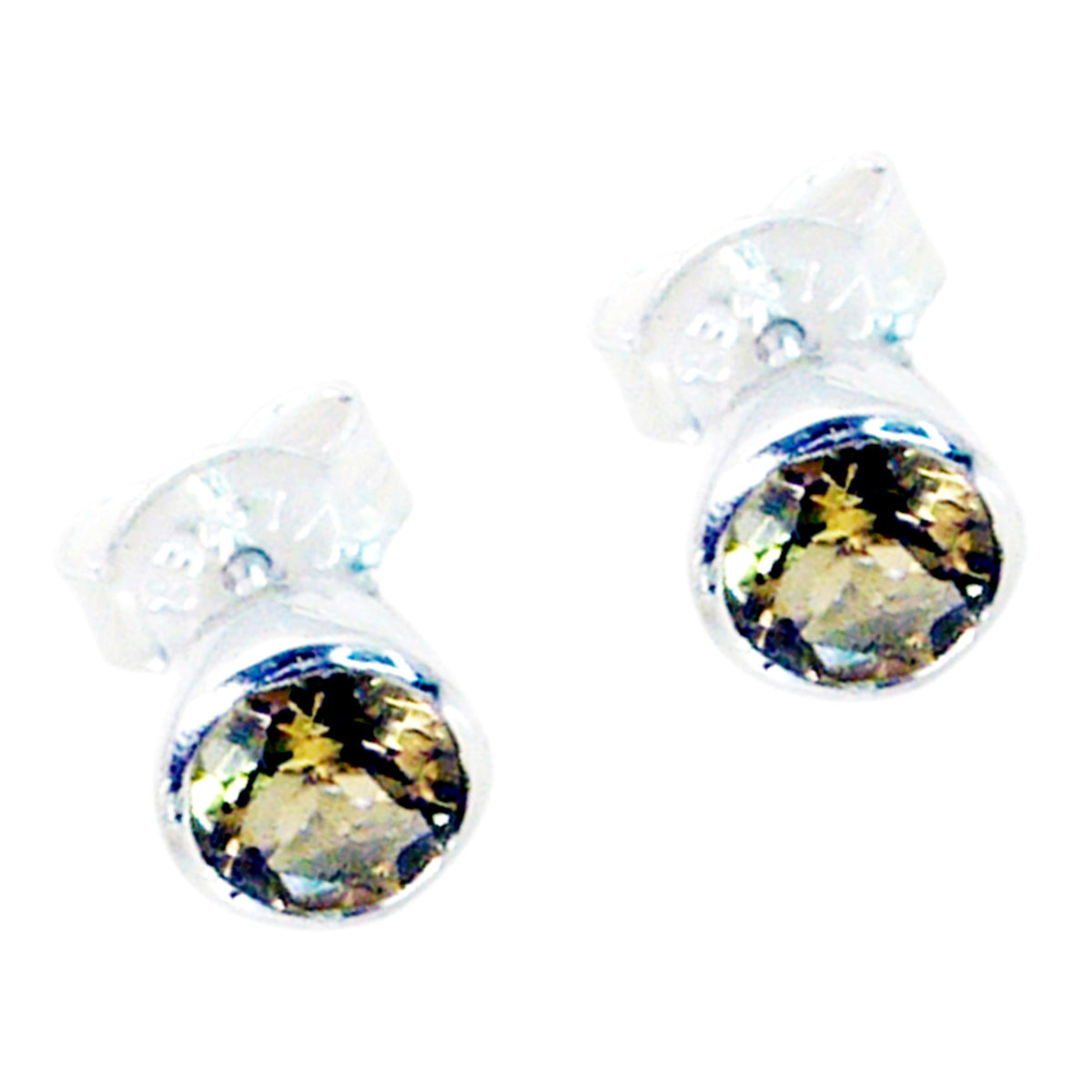 Natalie Yellow Elegant Solitaire Stud Earring Citrine Yellow Stud