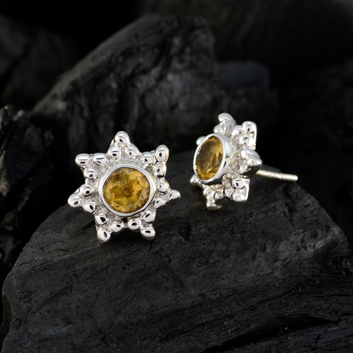Soo jin Yellow Dainty Solitaire Stud Earring