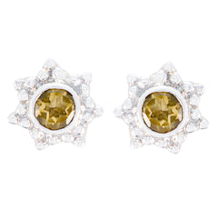 Soo jin Yellow Dainty Solitaire Stud Earring Citrine Yellow Stud