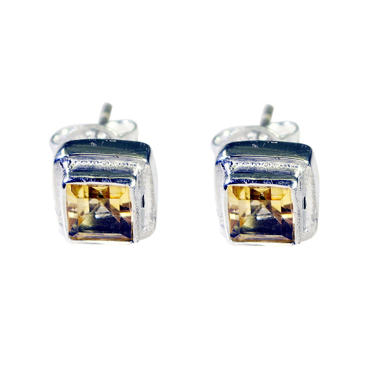 Nora Yellow Delicate Solitaire Stud Earring Citrine Yellow Stud
