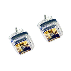 Nora Yellow Delicate Solitaire Stud Earring