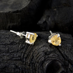 Pauline Yellow Minimalist Solitaire Stud Earring