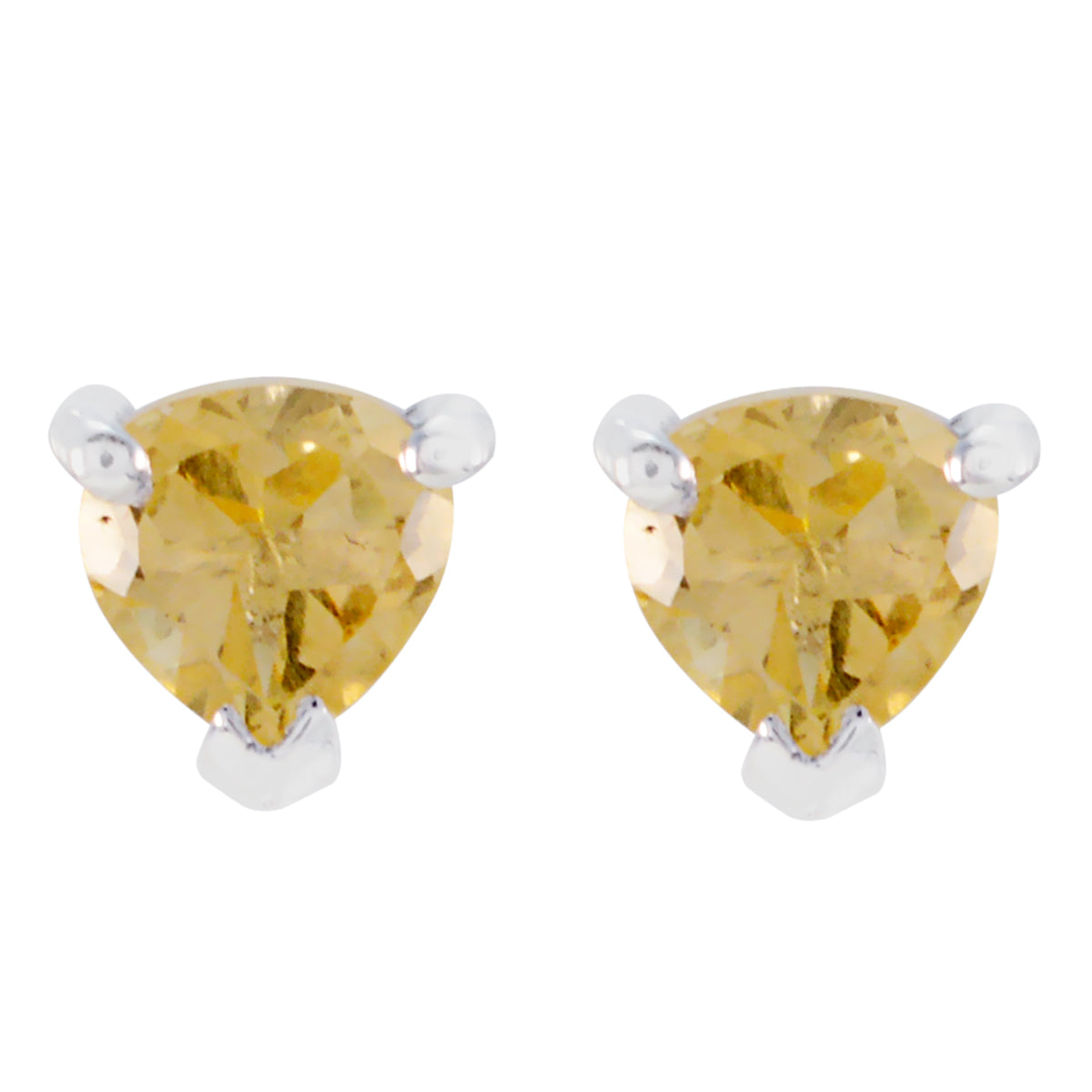Pauline Yellow Minimalist Solitaire Stud Earring Citrine Yellow Stud