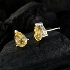 Penelope Yellow Elegant Solitaire Stud Earring