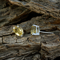 Penelope Yellow Elegant Solitaire Stud Earring