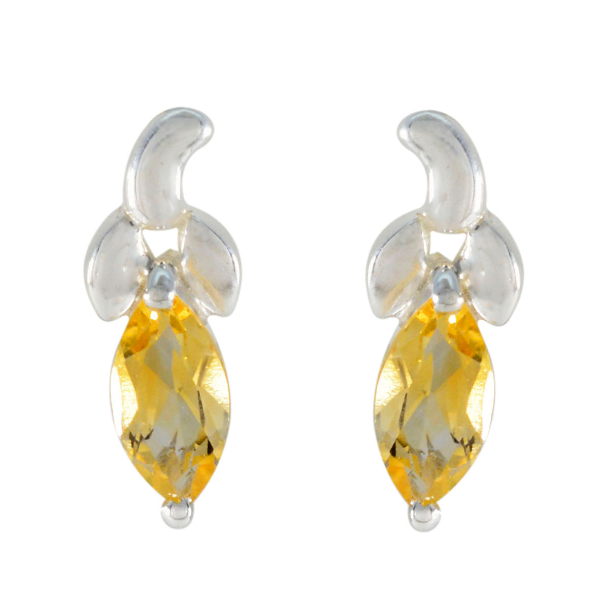 Riley Yellow Elegant Solitaire Stud Earring Citrine Yellow Stud