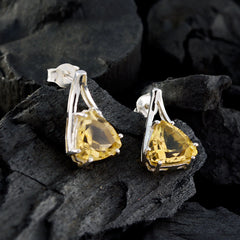Amanda Yellow Dainty Solitaire Stud Earring