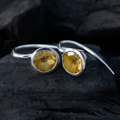 Sarah Yellow Dainty Solitaire Dangle Earring