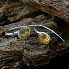 Sarah Yellow Dainty Solitaire Dangle Earring