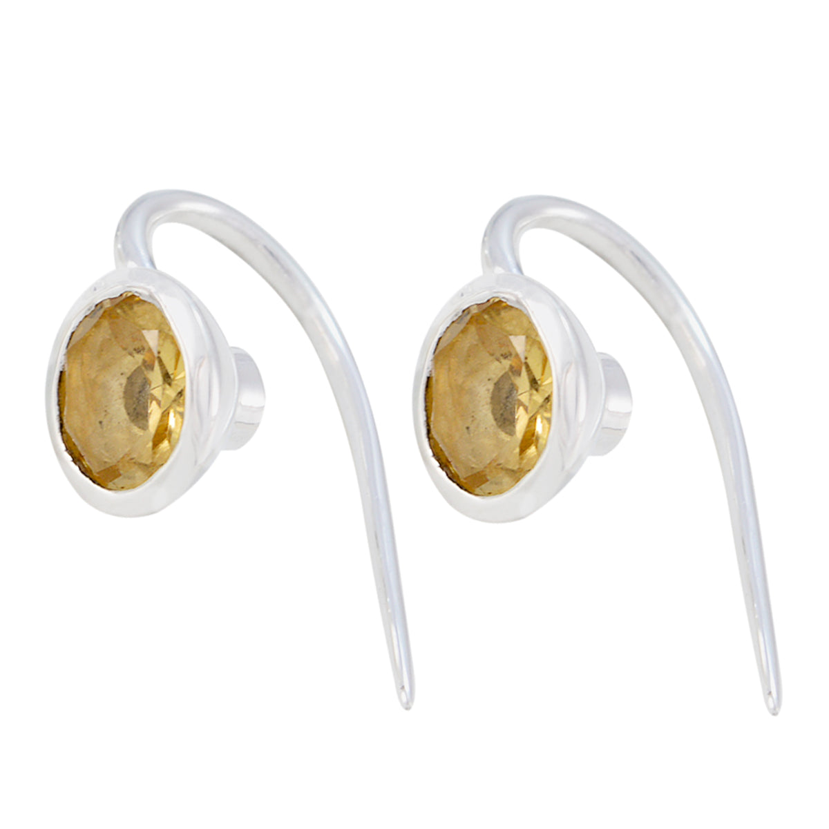 Sarah Yellow Dainty Solitaire Dangle Earring Citrine Yellow Dangle