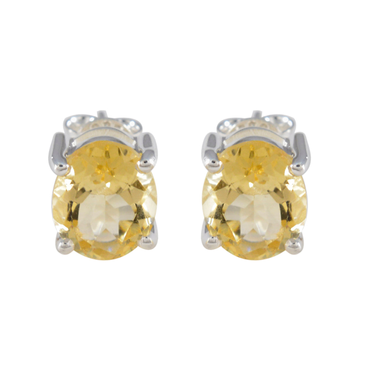 Skylar Yellow Delicate Solitaire Stud Earring Citrine Yellow Stud