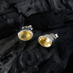 Audrey Yellow Delicate Solitaire Stud Earring
