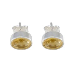 Audrey Yellow Delicate Solitaire Stud Earring Citrine Yellow Stud