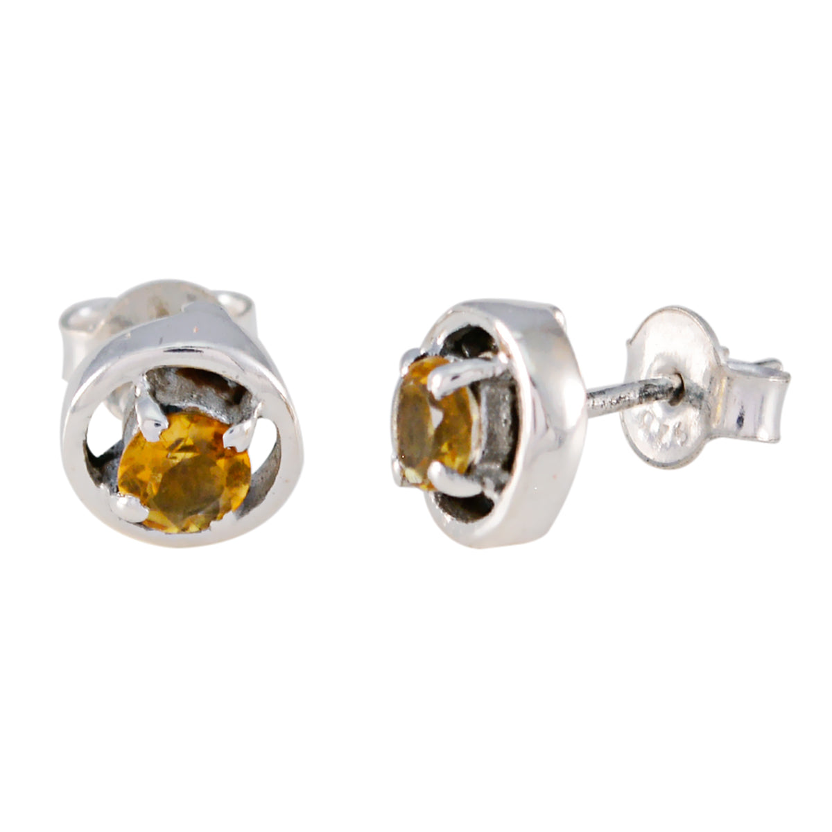 Sophia Yellow Minimalist Solitaire Stud Earring