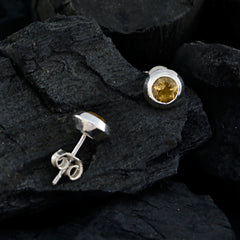 Cecilia Yellow Elegant Solitaire Stud Earring