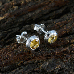 Cecilia Yellow Elegant Solitaire Stud Earring