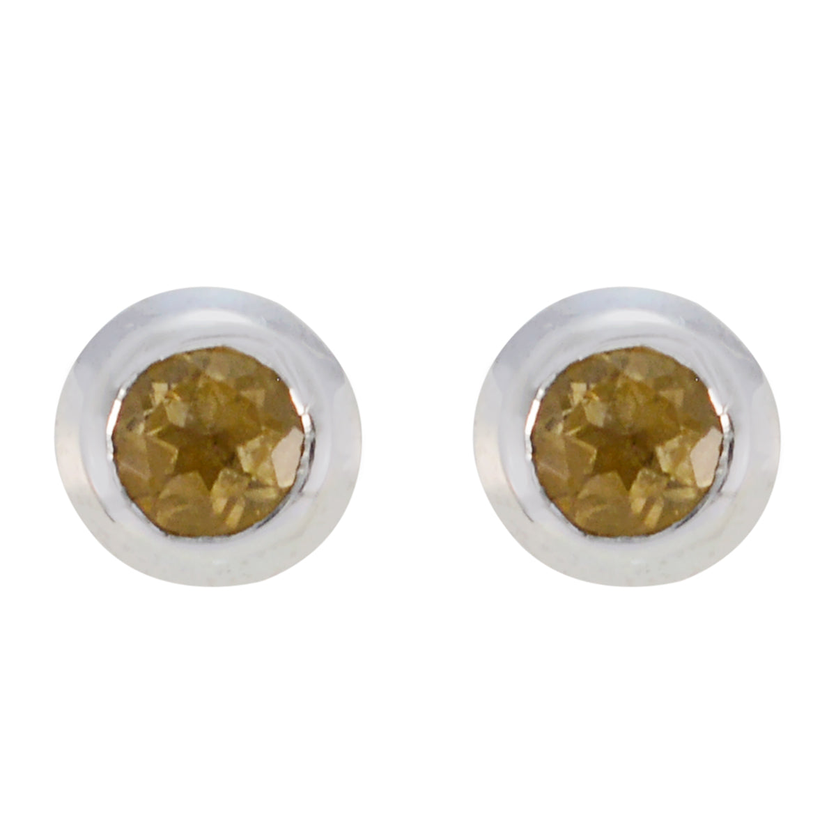 Cecilia Yellow Elegant Solitaire Stud Earring Citrine Yellow Stud