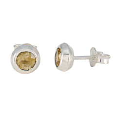 Cecilia Yellow Elegant Solitaire Stud Earring
