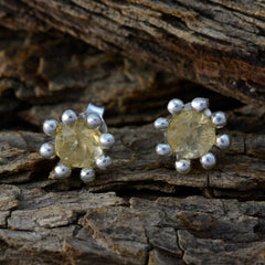 Fernanda Yellow Elegant Solitaire Stud Earring