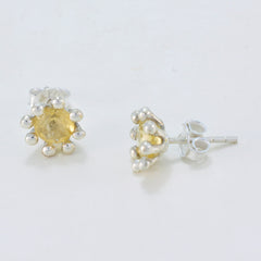 Fernanda Yellow Elegant Solitaire Stud Earring