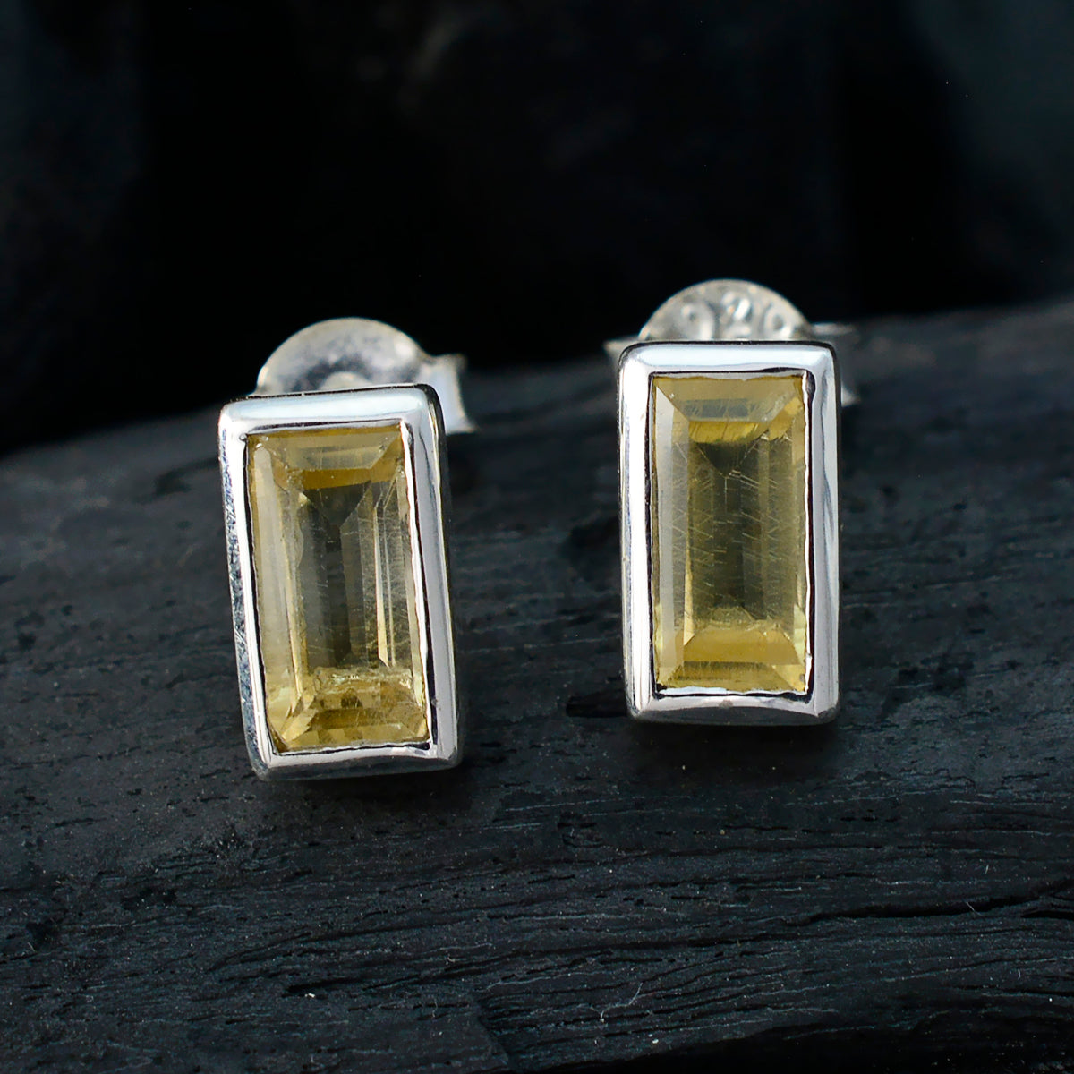 Grace Yellow Delicate Solitaire Stud Earring