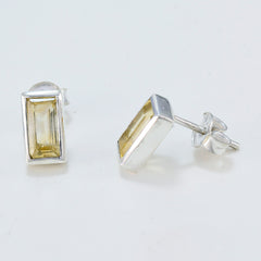 Grace Yellow Delicate Solitaire Stud Earring
