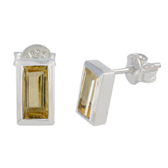 Grace Yellow Delicate Solitaire Stud Earring