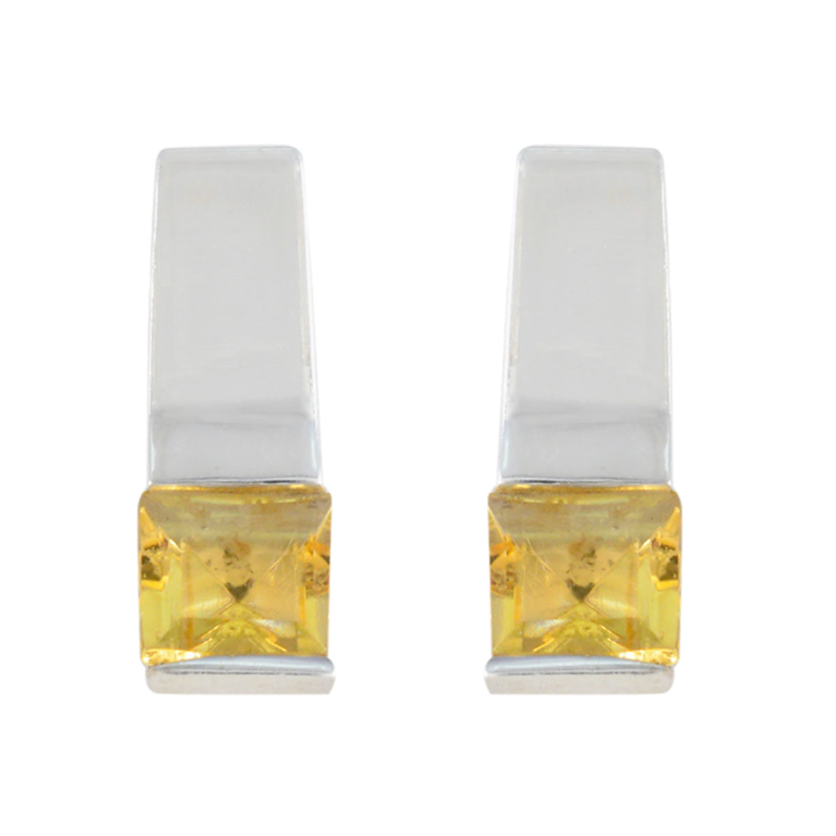Layla Yellow Dainty Solitaire Stud Earring Citrine Yellow Stud