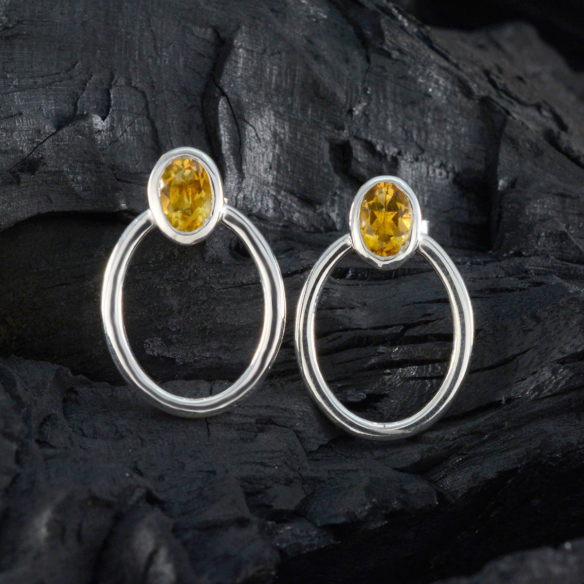 Olivia Yellow Dainty Solitaire Stud Earring