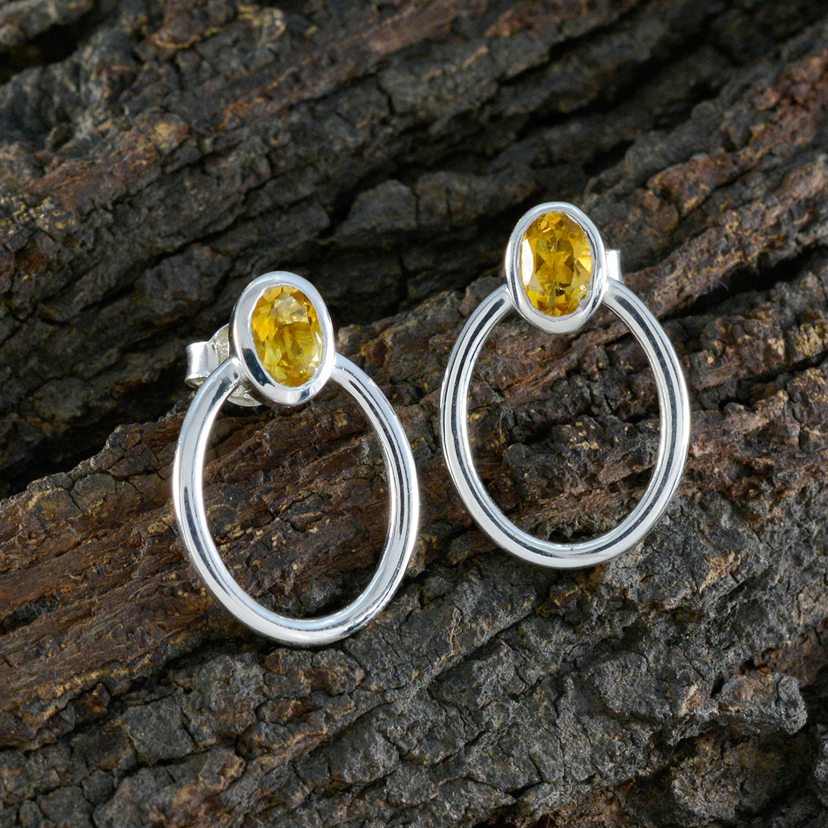 Olivia Yellow Dainty Solitaire Stud Earring