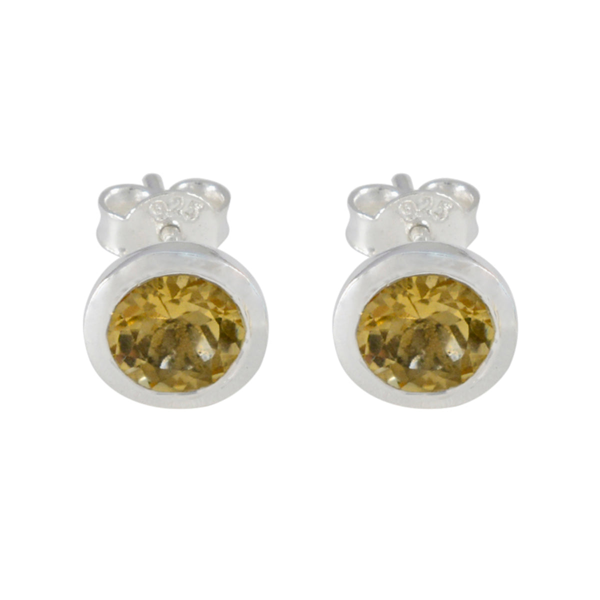Stella Yellow Elegant Solitaire Stud Earring Citrine Yellow Stud