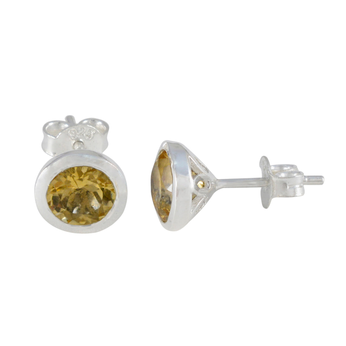 Stella Yellow Elegant Solitaire Stud Earring