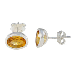 Hua Yellow Delicate Solitaire Stud Earring