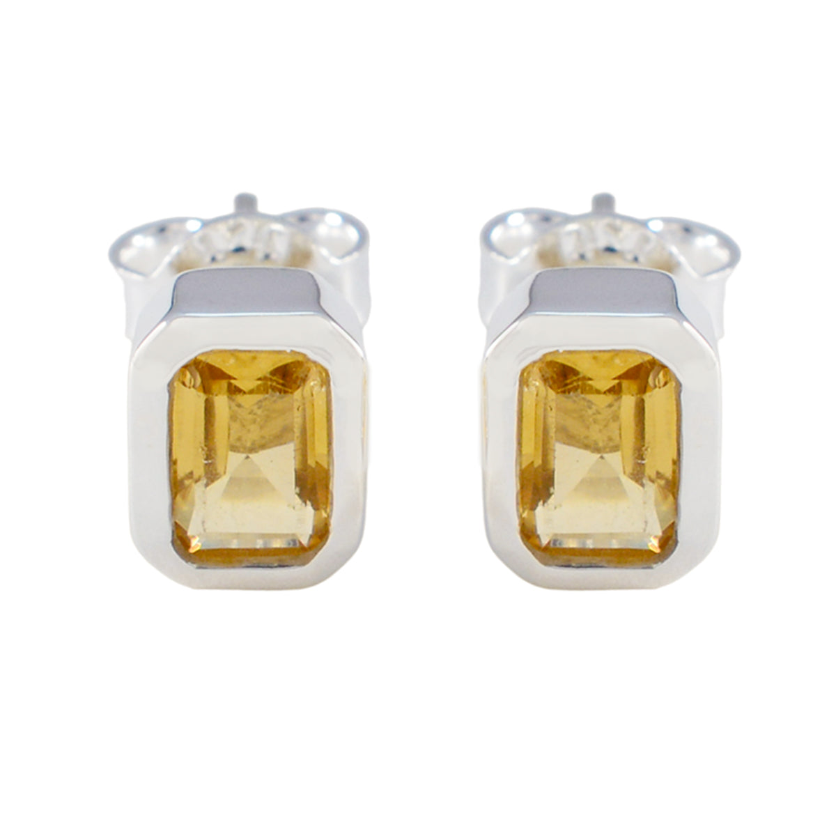 Lucia Yellow Elegant Solitaire Stud Earring Citrine Yellow Stud