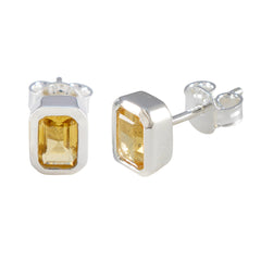 Lucia Yellow Elegant Solitaire Stud Earring
