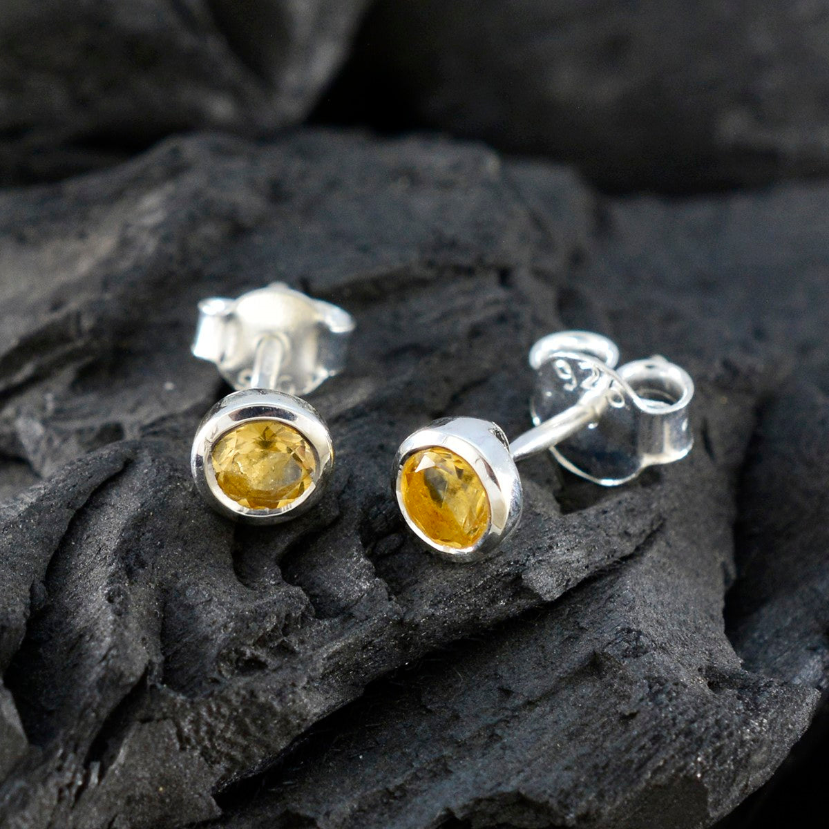 Lourdes Yellow Solitaire Stud Earrings for Everyday Glam