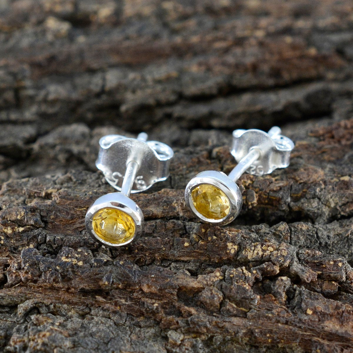 Lourdes Yellow Solitaire Stud Earrings for Everyday Glam
