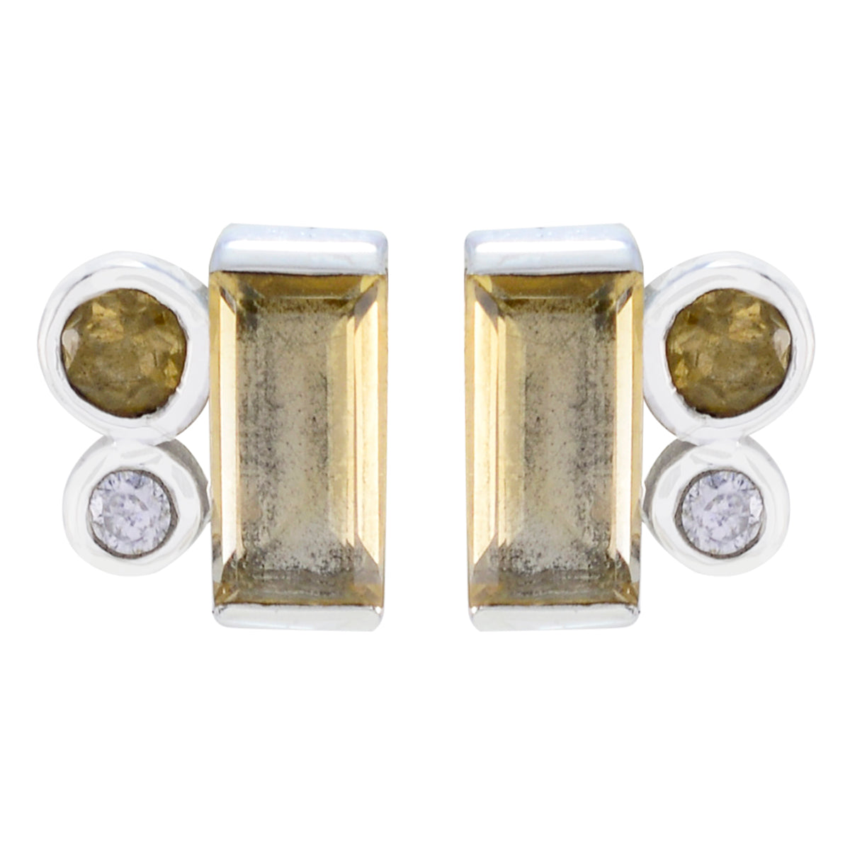 Paula Yellow Delicate multiple Stud Earring Citrine Yellow Stud