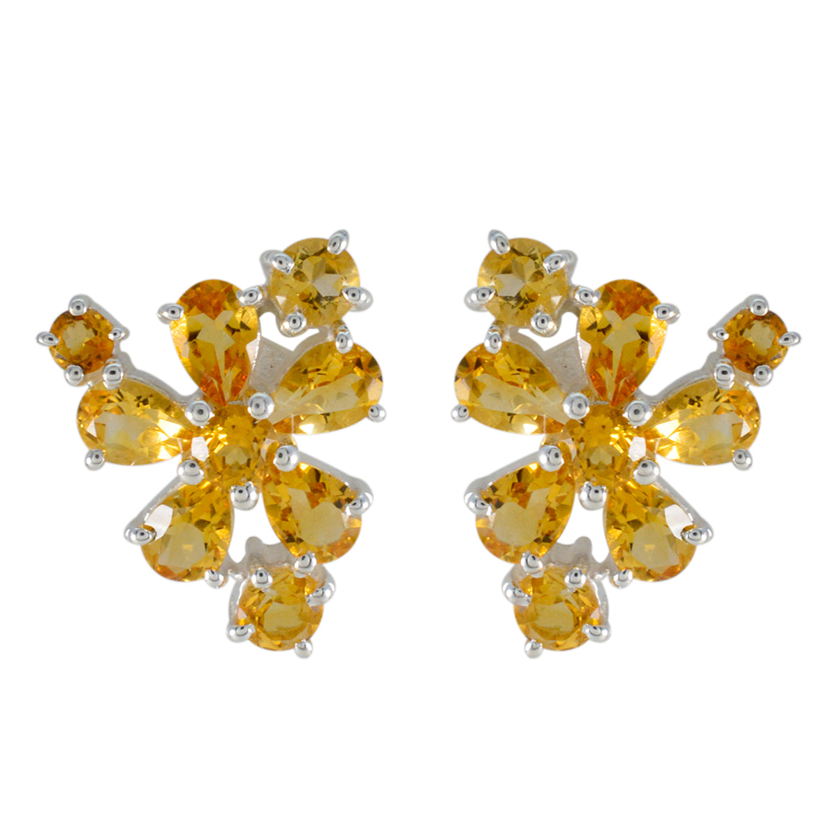 Giulia Yellow Minimal multiple Stud Earring Citrine Yellow Stud